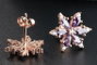 Heliophilia Silver Pendientes de Plata de Ley 925 con Baño de Oro Rosa y Circón